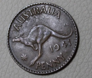 * 1941 PENNY CIRCULATED AUSTRALIAN COIN #PVY17 - Picture 1 of 6