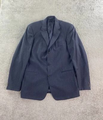 Chaqueta Traje Hugo Boss 42 L Azul Lana Rayas Einstein Sigma EE. UU. Diseñador de Lujo Foto 1 de 4