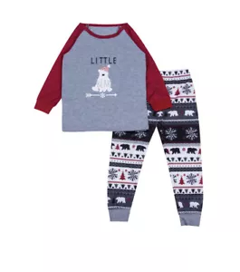 2PCS Kids Christmas Pajamas Long sleeve Xmas Santa Home Wear Sleepwear Nightwear - Picture 1 of 5