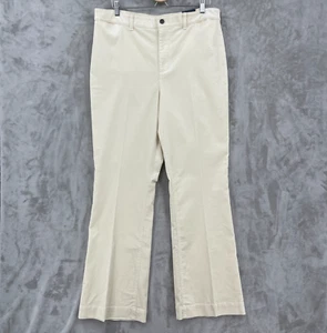 Talbots Women's 16 Corduroy Demi Boot Pant Cream Stretch Cotton High Rise - Picture 1 of 15