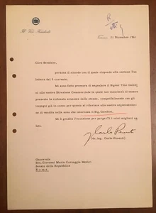 Lettera firmata da Carlo Pesenti - Picture 1 of 1