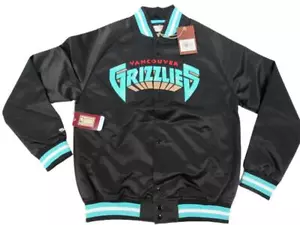 New Vancouver Grizzlies Mens Sizes Mitchell & Ness Light Satin Snap Jacket $110 - Picture 1 of 8