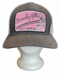 Sombrero de camionero ajustable con espalda de malla bordada Beverly Hills California personalizado NUEVO - Imagen 1 de 16
