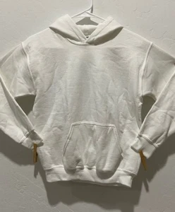 Kids Gildan Heavy Blend Hoodie Size M (pit-2-pit = 18") Long Sleeve White Blend - Picture 1 of 5