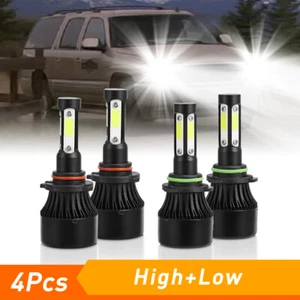 For GMC Sierra Yukon XL 1500 2500 9005 9006 LED Headlight Hi/Low Beam Bulbs Kit - Picture 1 of 12