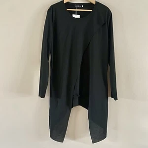 NWT HEQU Japan Seoul Tokyo Unisex Men’s Goth Black Layered Asymmetrical Tunic XL - Picture 1 of 14