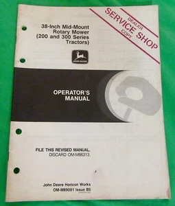 John Deere 38-inch Mid-Mount Rotary Mower (200 & 300 Tractors) Operator's Manual - Picture 1 of 3