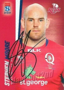 Signed 2017 QUEENSLAND REDS Rugby Union Card STEPHEN MOORE - Picture 1 of 1