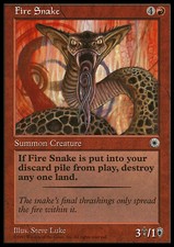 Magic the Gathering MTG Fire Snake (127) Portal   MP