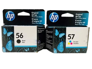 New Genuine HP 56 57 Black Color Ink Cartridge for Officejet 4110 4215 6105 - Picture 1 of 2