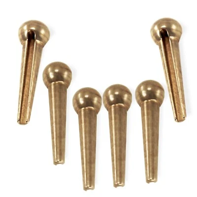 Brass Bridge Pin Set 5 degree Slotted Acoustic Guitar 080678BS - Image 1 of 4