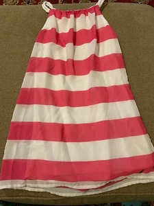 NAUTICA Girls Size 6 Hot Pink And White Striped Sun Dress Lined (AH) - Picture 1 of 7