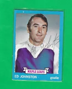 ED JOHNSTON 1973-74 TOPPS TORONTO MAPLE LEAFS AUTOGRAPH CARD - Picture 1 of 1