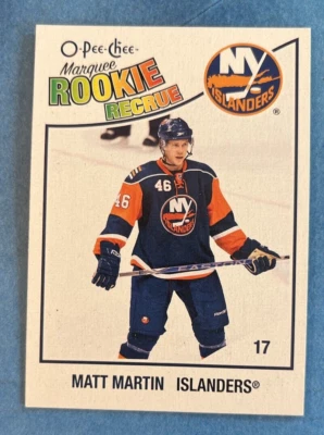 2010-11 O-Pee-Chee #534 Marquee ROOKIE RC Matt Martin New York Islanders NHL - Image 1 of 2