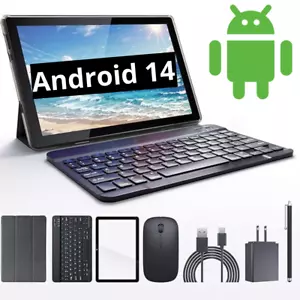 Tablet 10 inch Ultra Big Android 14 Tablets 512GB Expandable 8GB RAM Bundle - Picture 1 of 10