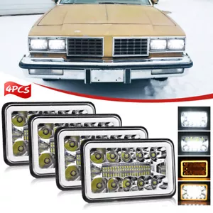4X 4x6" inch Square LED Headlights Hi/Lo DRL H4 For Cutlass Cruiser 1980-1988 - Picture 1 of 15