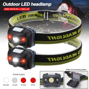 2XSuper Bright LED Headlamp Headlight Head Torch Lamp Waterproof With Red Light - Picture 1 of 11