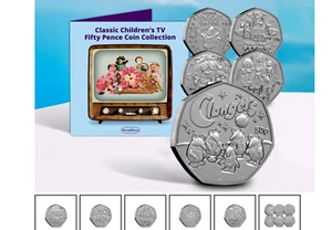 NEW 2025 CLASSIC CHILDREN’S TV BRILLIANT UNC 5 x coin Set in Presentation Pack - Picture 1 of 2