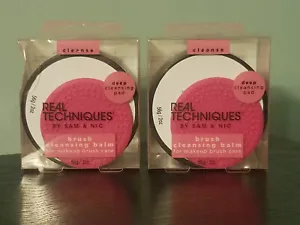 2 unidades bálsamo limpiador de cepillo Real Techniques 2x 2 oz * NUEVO enjuague giratorio sellado Go - Imagen 1 de 3