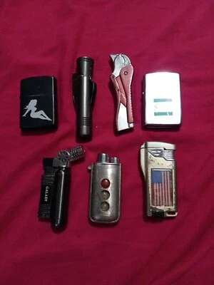 Vintage Collectible lighter lot Set Of 7 Lighters (as Is) Salem Sexy Lady Zippo - Image 1 of 4