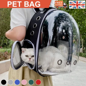ASTRONAUT WINDOW DOG CAT CARRIER BREATHABLE TRANSPARENT BACKPACK PET TRAVEL BAG - Picture 1 of 29