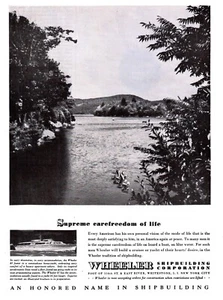 VINTAGE 1945 WHEELER SHIP BUILDING CORP. PRINT AD - Picture 1 of 1
