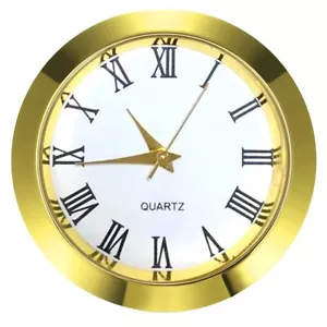 Mini Clock Insert 1-1/2 Inch 35 Mm round Quartz Movement Miniature Clock White - Picture 1 of 7