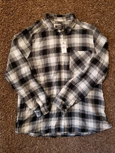 NWT Express Boyfriend Top - Womens Size L - Button-Up Flannel With Pocket - Foto 1 di 9
