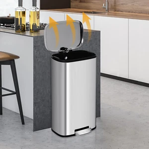 Trash Can Kitchen Trash Can Step Trash Bin Pedal Garbage Can with Lid for Office - Picture 1 of 7