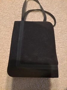 Lennox Suede Black Flat Clutch Purse - Picture 1 of 2