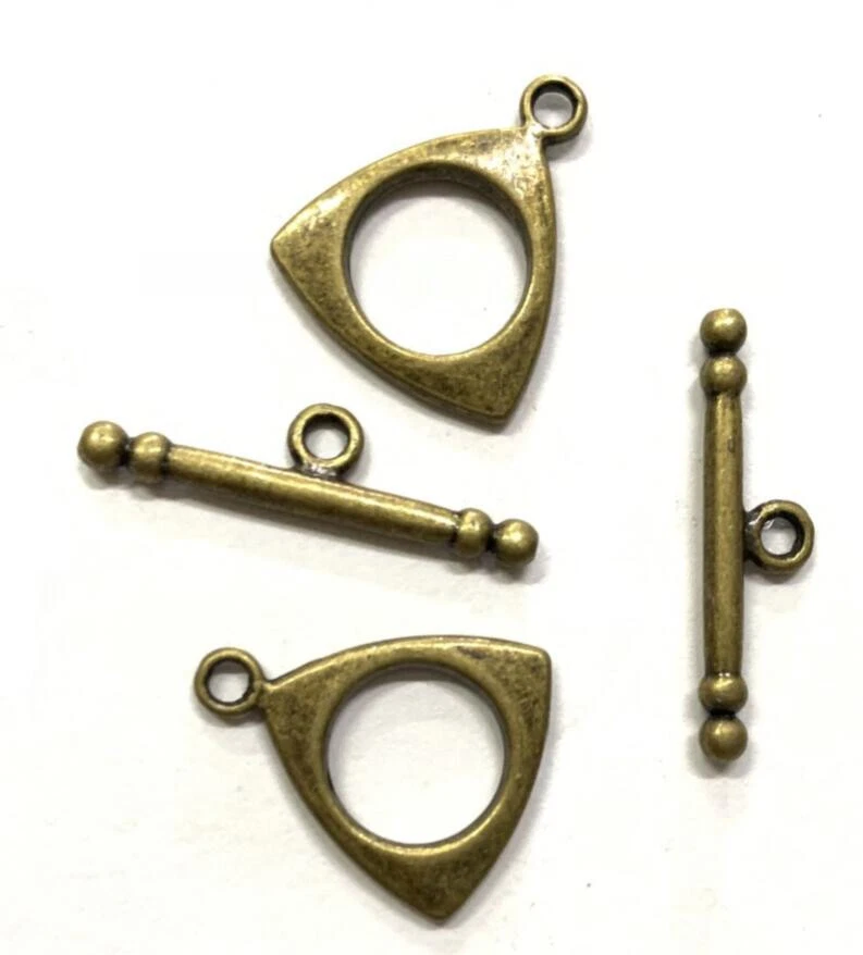 14Sets 19x15.8mm Bar24.6mm Bronze Rope Toggle Clasps H0176 - Image 1 of 1