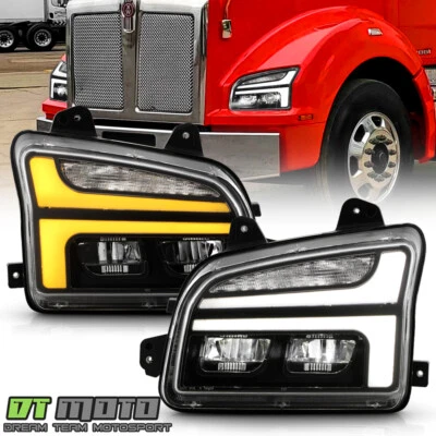 Faros LED de señal secuencial negros Switchback Kenworth T880 2014-2025 Foto 1 de 4
