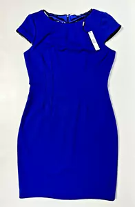 NWT $128 Tahari Skyler Royal Blue Midi Pencil Dress Poly Rayon Women’s Size 12 - Picture 1 of 10