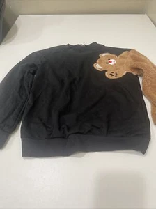 Shein Kids SHEIN Tween Boy Bear Shoulder Sweatshirt Black & Brown Size 11-12Y - Picture 1 of 3