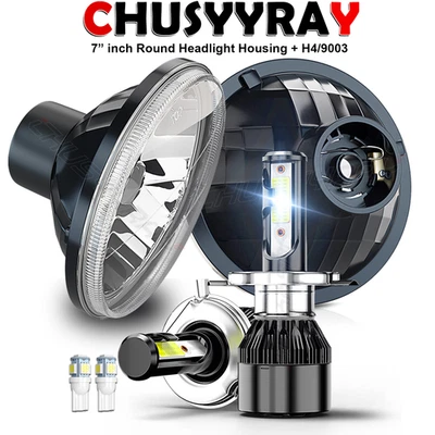 Par de faros LED redondos de 7 pulgadas para Ford Mustang 1965-1973 haz alto/bajo Foto 1 de 4