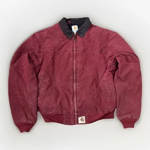 Vintage Carhartt J14 BRK Jacket Mens XL Red Union Santa Fe Faded Workwear - Picture 1 of 11