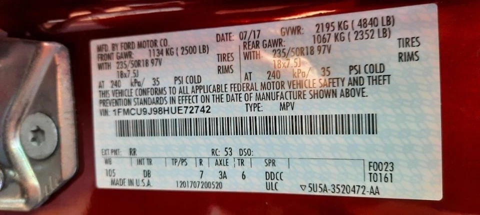 Coolant Reservoir Fits 17-19 ESCAPE 4261630 Foto 1 de 4