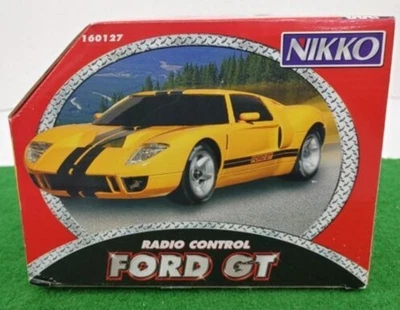 Nikko 160127 1/16 Yellow W/Black Stripes Ford GT Radio Control Race Car 27 MHz - Image 1 of 3