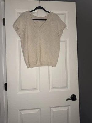 Blu Pepper Short Sleeve Sweater Beige Large — 第 1/2 张图片