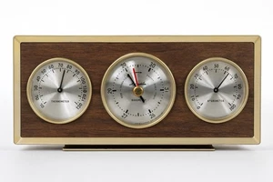 Vintage MCM Airguide Wetterstation Barometer Luftfeuchtigkeit Temperatur Kunststoff, funktioniert - Bild 1 von 5