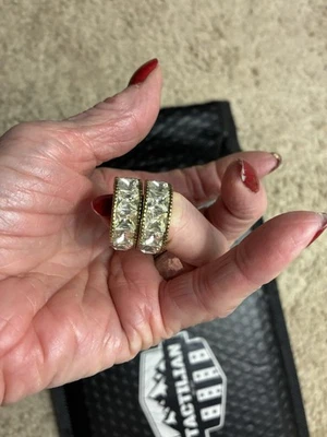 Pendientes Heidi Daus Corte Princesa Estrás, Medio Aro, Usados en Excelente Condición Foto 1 de 4