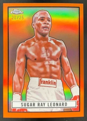 Sugar Ray Leonard 2024 Topps Chrome 1951 Ringside Orange Refractor /25 - Image 1 of 2