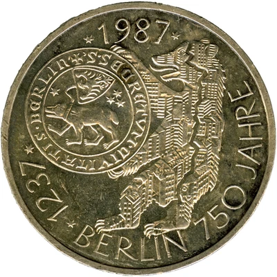 ☆ GERMANY • 1987-J ☆ SILVER 10 MARK • 750 YEARS BERLIN 1237-1987 ☆ KM#166 ☆D0762 - Image 1 of 4