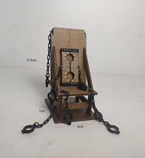 1/12 wooden torture tool chair model & handcuffs feet shackles soldiers prop##