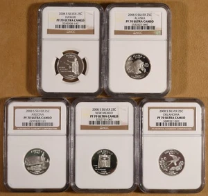 2008 Silver Proof Statehood Quarters Set All Certified NGC PF 70 Ultra Cameo - Picture 1 of 2