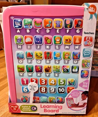 Quadro de aprendizagem espanhol inglês rosa letras falantes animais 18 meses + - Imagem 1 de 4