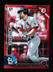 2016 Bowman Rookies Red /5 Stephen Piscotty #123 Rookie RC