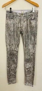 mother jeans 27 the looker glitz 'n glam tan swirl metallic gold shimmer - Picture 1 of 13