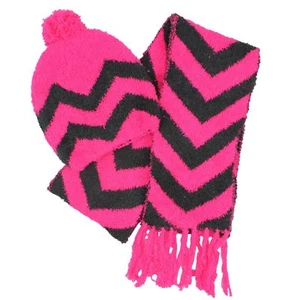 Jumping Beans Pink Chenille Hat & Scarf 2PC. Item Set for Girls Winter Kit Small - Picture 1 of 4