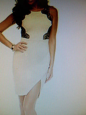 Vestido vaquero para mujer Kardashian Kollection con ribete de encaje Foto 1 de 2